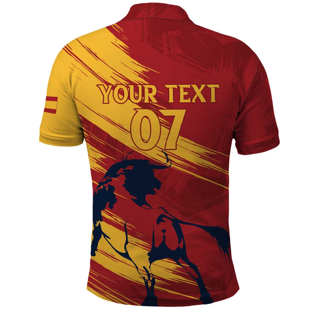 Spain La Furia Roja Custom Polo Shirt 2024 Tetracampeon Espana - Wonder Print Shop
