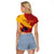 Spain La Furia Roja Custom Raglan Cropped T Shirt 2024 Tetracampeon Espana - Wonder Print Shop