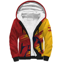 Spain La Furia Roja Custom Sherpa Hoodie 2024 Tetracampeon Espana - Wonder Print Shop