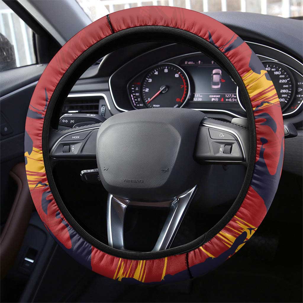 Spain La Furia Roja Steering Wheel Cover 2024 Tetracampeon Espana - Wonder Print Shop