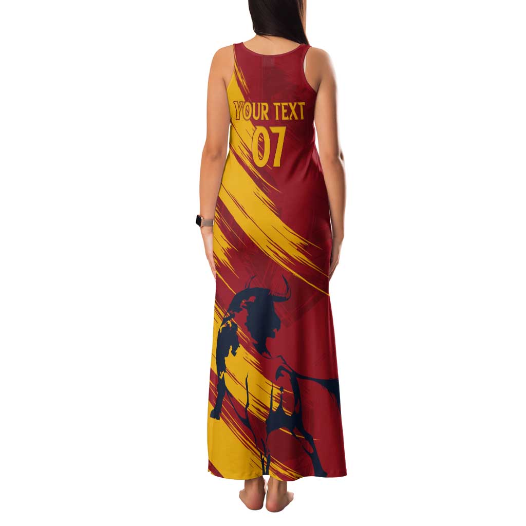 Spain La Furia Roja Custom Tank Maxi Dress 2024 Tetracampeon Espana - Wonder Print Shop