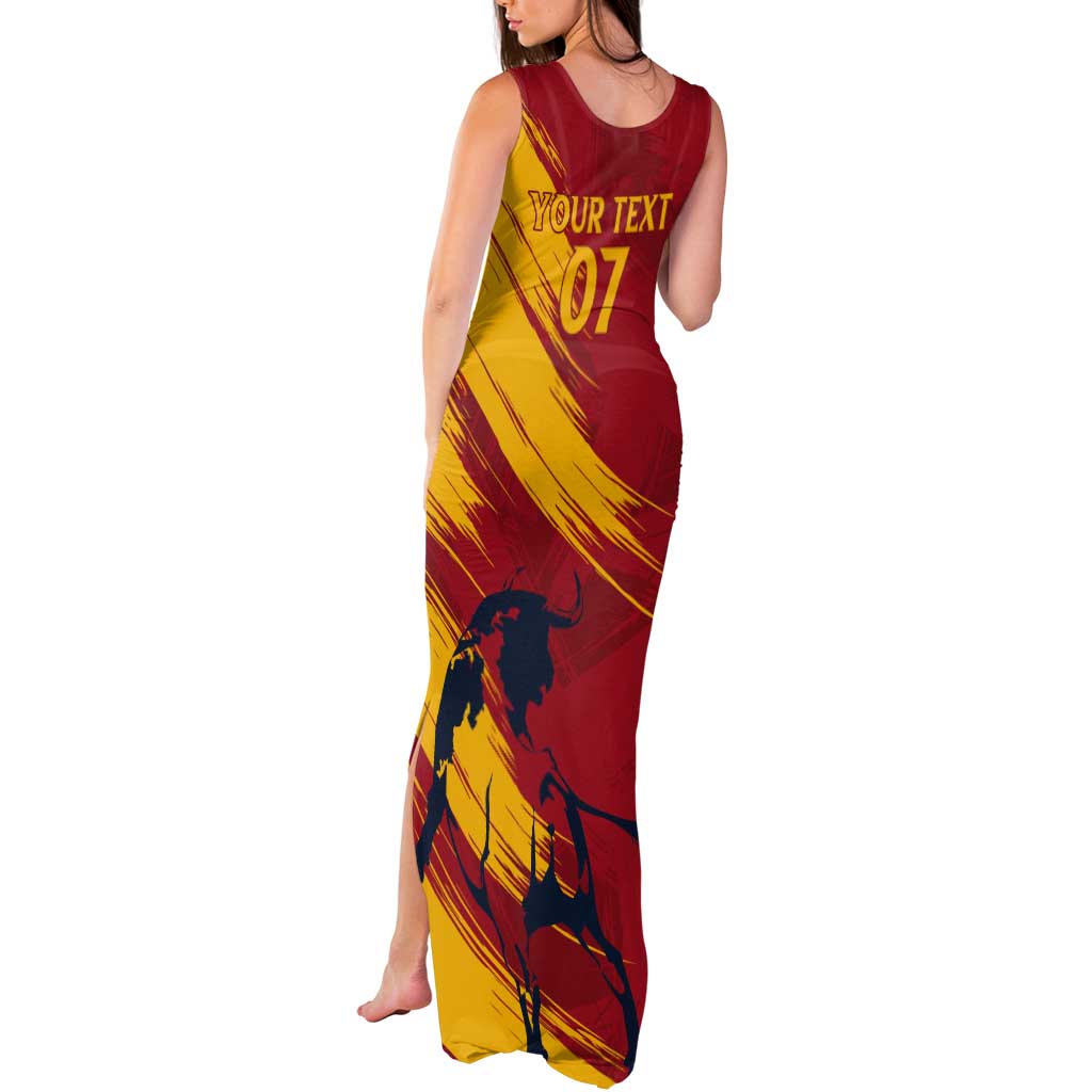 Spain La Furia Roja Custom Tank Maxi Dress 2024 Tetracampeon Espana - Wonder Print Shop