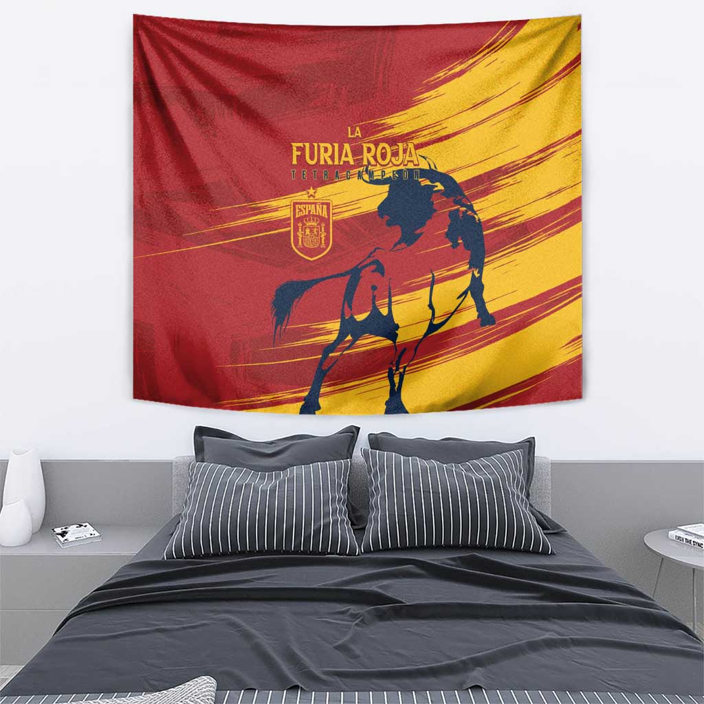 Spain La Furia Roja Tapestry 2024 Tetracampeon Espana - Wonder Print Shop