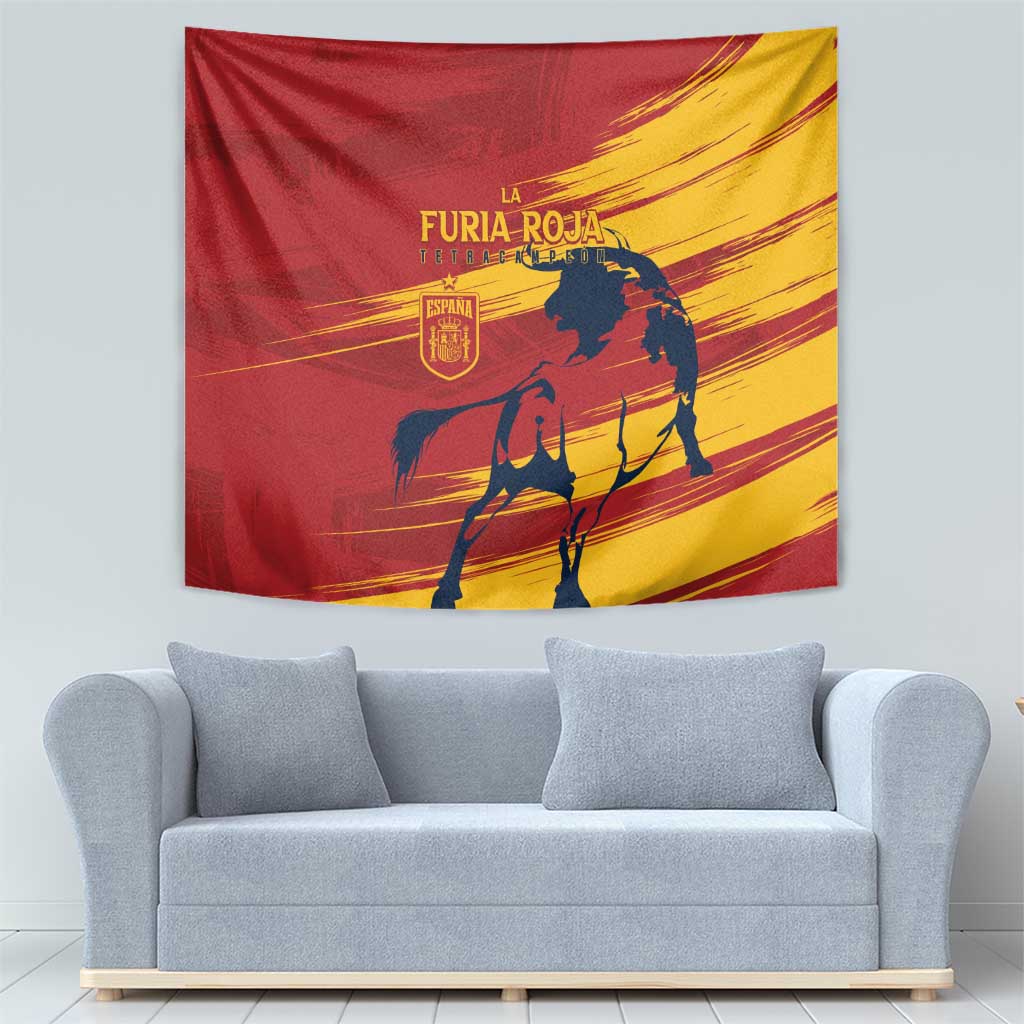 Spain La Furia Roja Tapestry 2024 Tetracampeon Espana - Wonder Print Shop