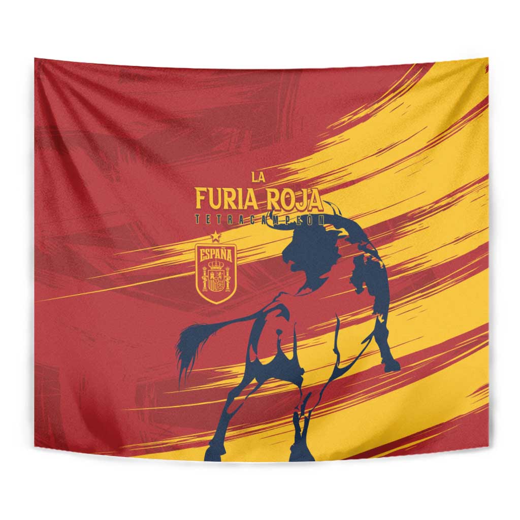 Spain La Furia Roja Tapestry 2024 Tetracampeon Espana - Wonder Print Shop