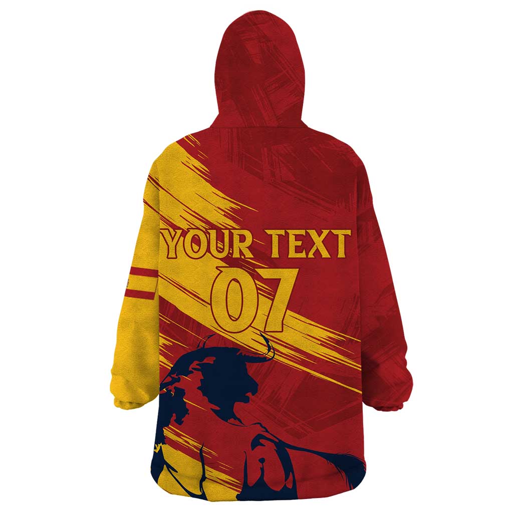 Spain La Furia Roja Custom Wearable Blanket Hoodie 2024 Tetracampeon Espana - Wonder Print Shop