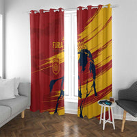 Spain La Furia Roja Window Curtain 2024 Tetracampeon Espana - Wonder Print Shop