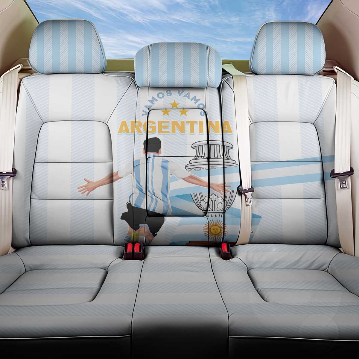Argentina Campeones Back Car Seat Cover Vamos Vamos Albiceleste LT7 - Wonder Print Shop
