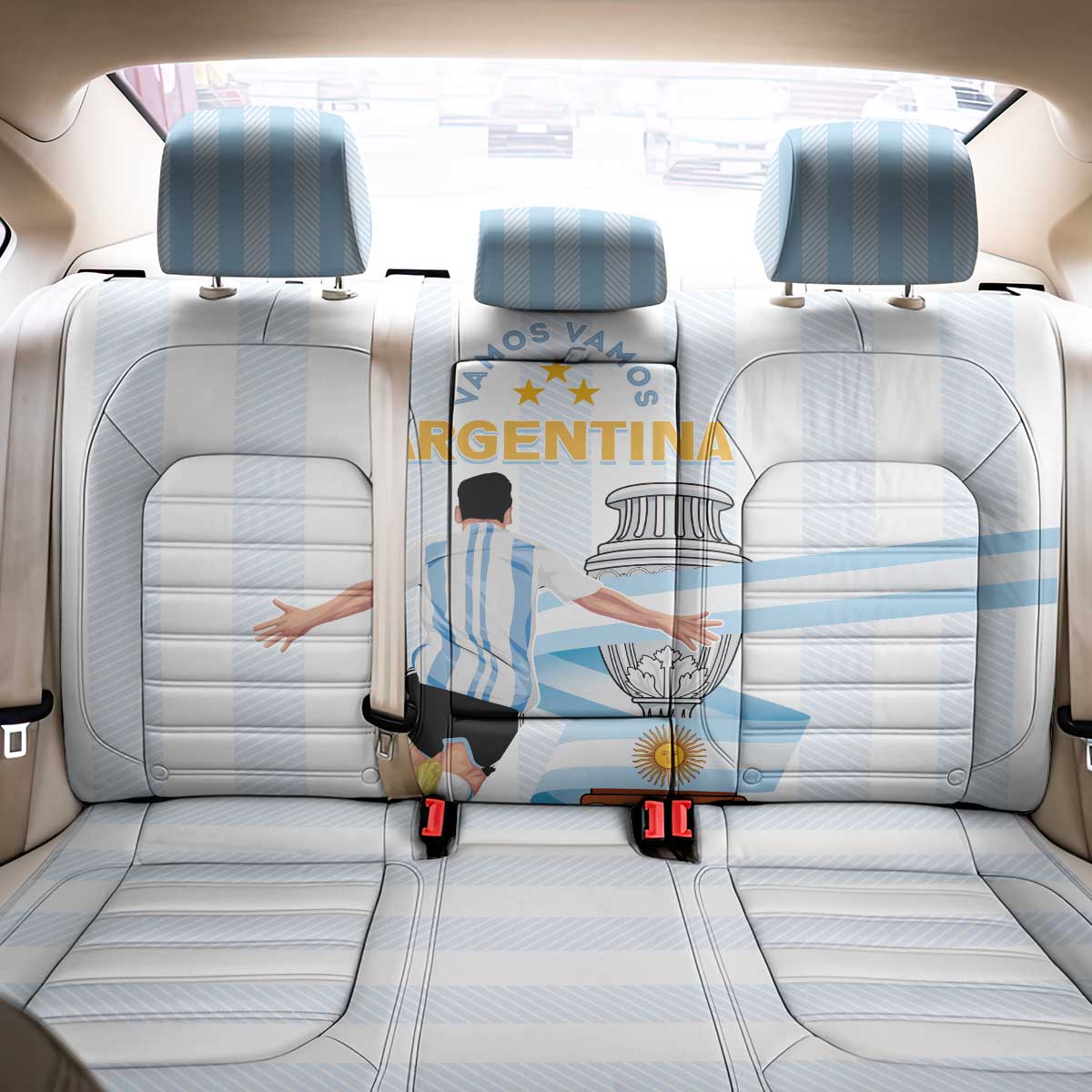 Argentina Campeones Back Car Seat Cover Vamos Vamos Albiceleste LT7 - Wonder Print Shop