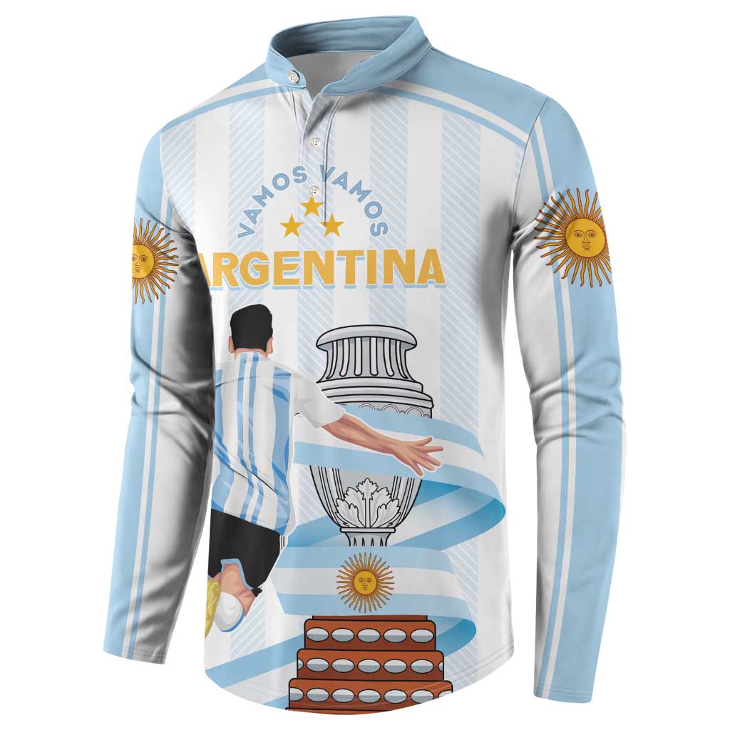 Argentina Campeones Custom Button Sweatshirt Vamos Vamos Albiceleste LT7 - Wonder Print Shop