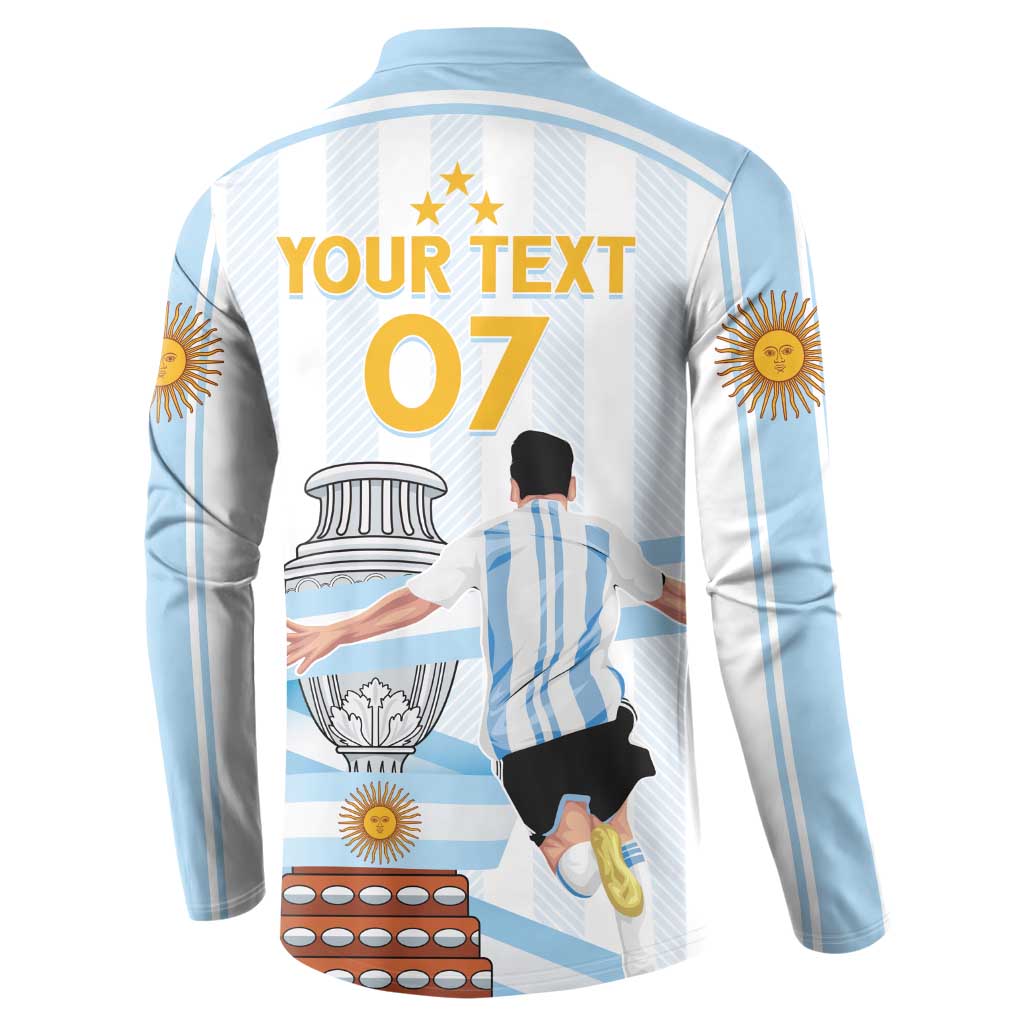 Argentina Campeones Custom Button Sweatshirt Vamos Vamos Albiceleste LT7 - Wonder Print Shop