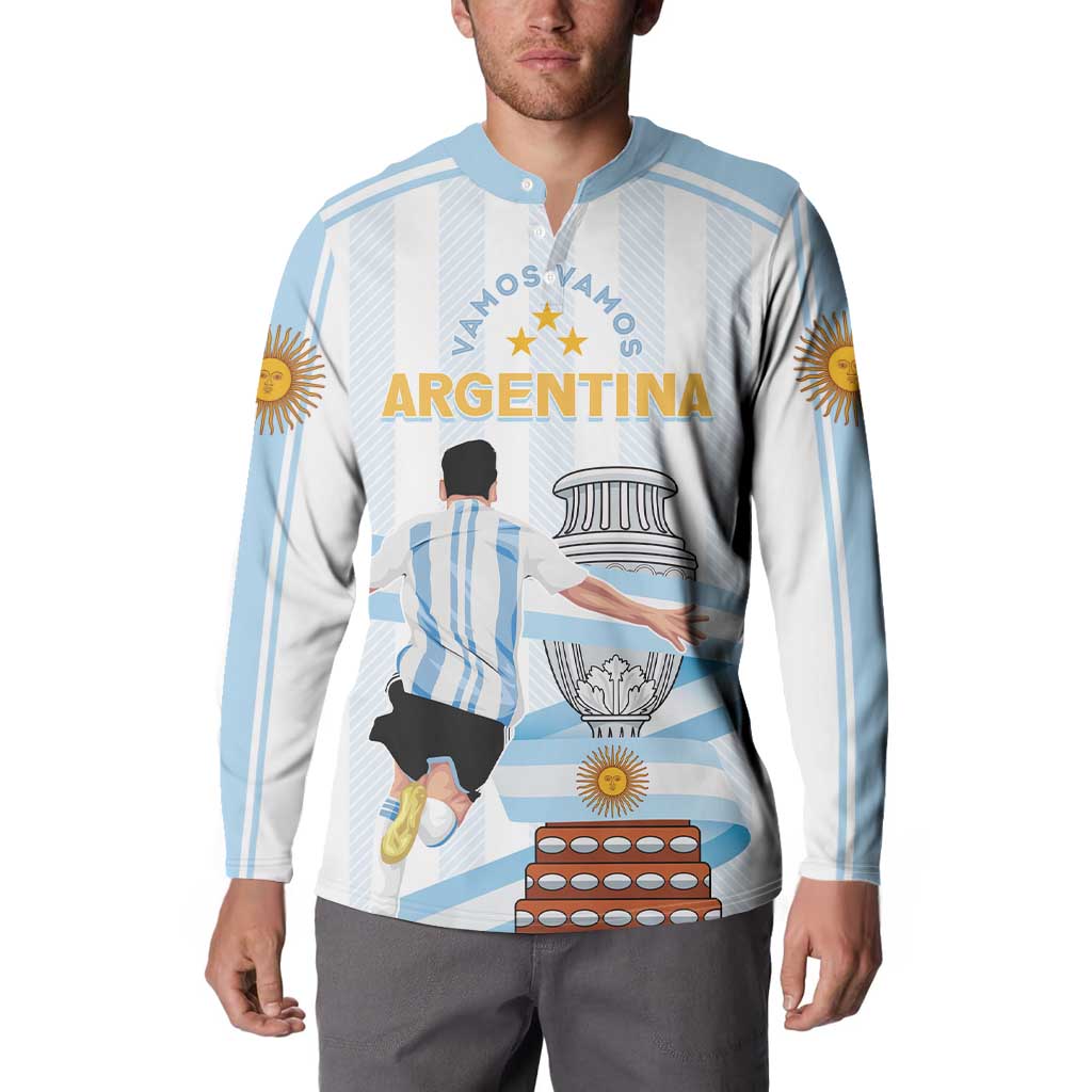 Argentina Campeones Custom Button Sweatshirt Vamos Vamos Albiceleste LT7 - Wonder Print Shop