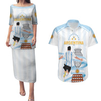 Argentina Campeones Custom Couples Matching Puletasi and Hawaiian Shirt Vamos Vamos Albiceleste LT7 - Wonder Print Shop