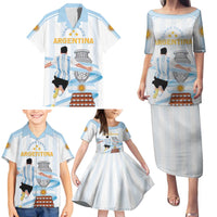 Argentina Campeones Custom Family Matching Puletasi and Hawaiian Shirt Vamos Vamos Albiceleste - Wonder Print Shop