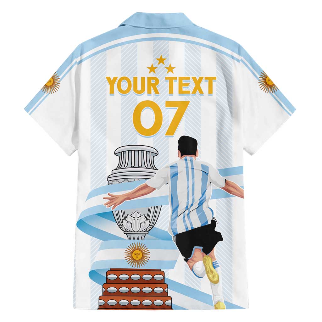 Argentina Campeones Custom Family Matching Short Sleeve Bodycon Dress and Hawaiian Shirt Vamos Vamos Albiceleste - Wonder Print Shop