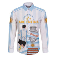 Argentina Campeones Custom Family Matching Short Sleeve Bodycon Dress and Hawaiian Shirt Vamos Vamos Albiceleste - Wonder Print Shop