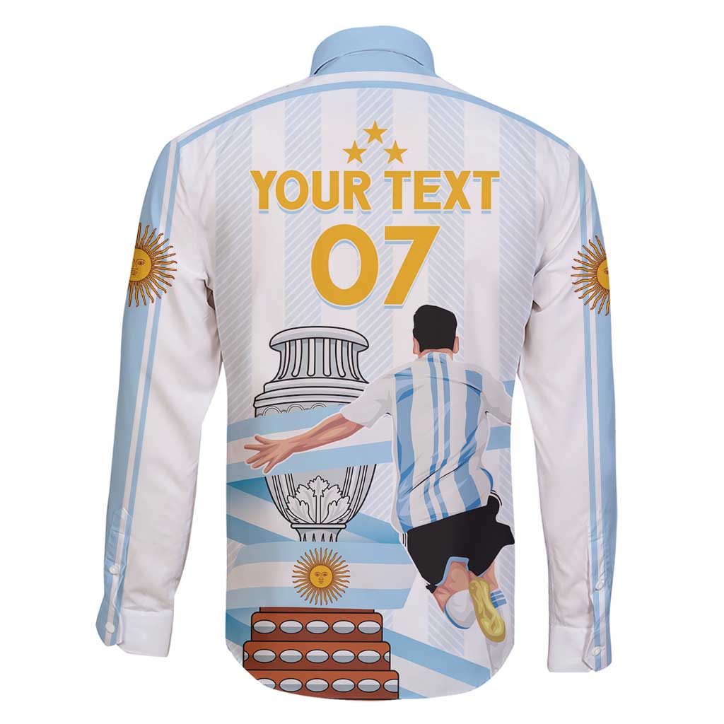Argentina Campeones Custom Family Matching Short Sleeve Bodycon Dress and Hawaiian Shirt Vamos Vamos Albiceleste - Wonder Print Shop