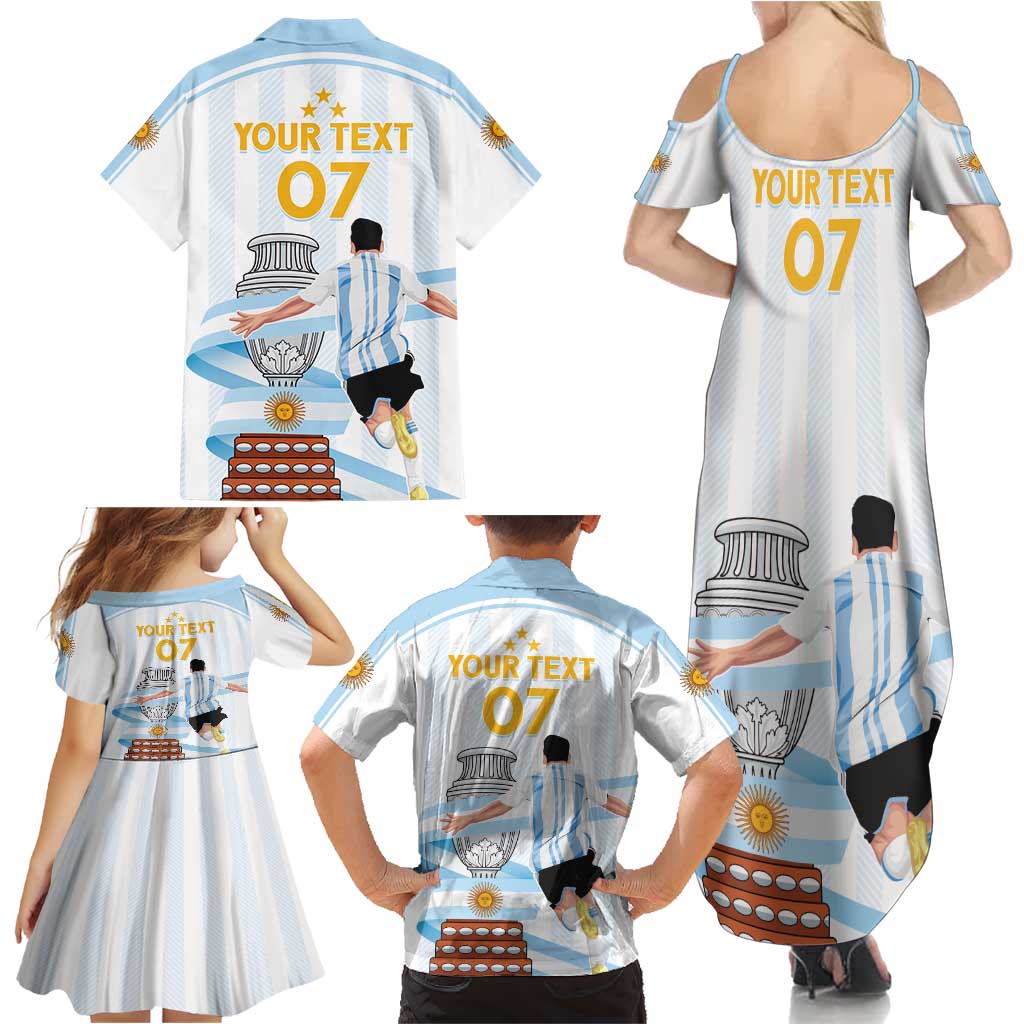 Argentina Campeones Custom Family Matching Summer Maxi Dress and Hawaiian Shirt Vamos Vamos Albiceleste - Wonder Print Shop