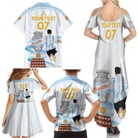 Argentina Campeones Custom Family Matching Summer Maxi Dress and Hawaiian Shirt Vamos Vamos Albiceleste - Wonder Print Shop