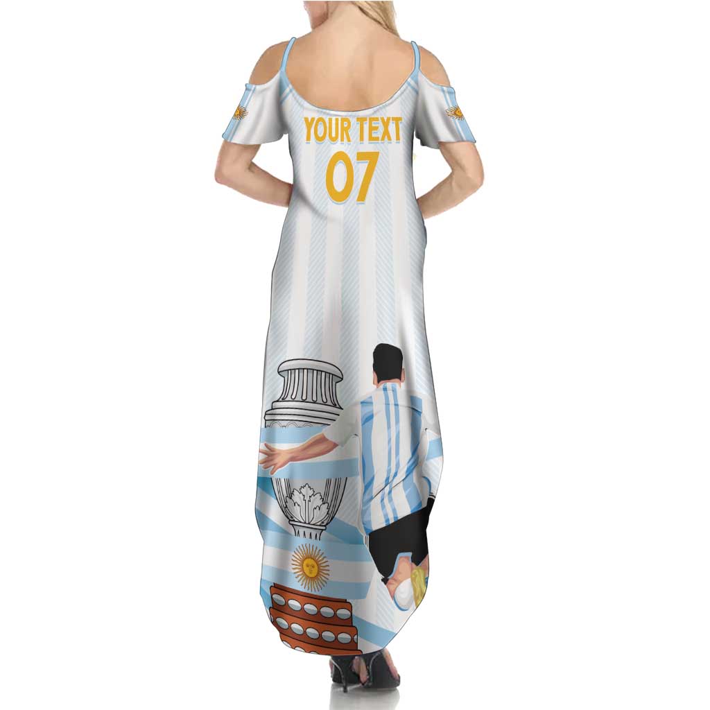 Argentina Campeones Custom Family Matching Summer Maxi Dress and Hawaiian Shirt Vamos Vamos Albiceleste - Wonder Print Shop
