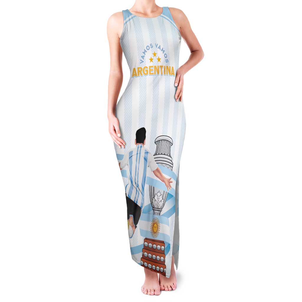 Argentina Campeones Custom Family Matching Tank Maxi Dress and Hawaiian Shirt Vamos Vamos Albiceleste - Wonder Print Shop