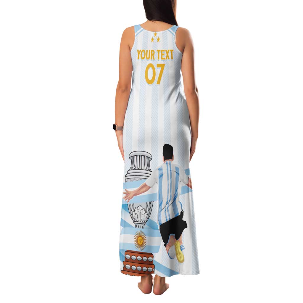 Argentina Campeones Custom Family Matching Tank Maxi Dress and Hawaiian Shirt Vamos Vamos Albiceleste - Wonder Print Shop
