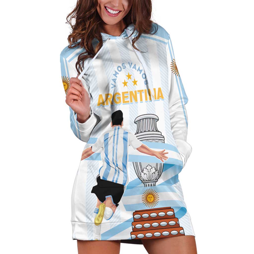 Argentina Campeones Custom Hoodie Dress Vamos Vamos Albiceleste - Wonder Print Shop