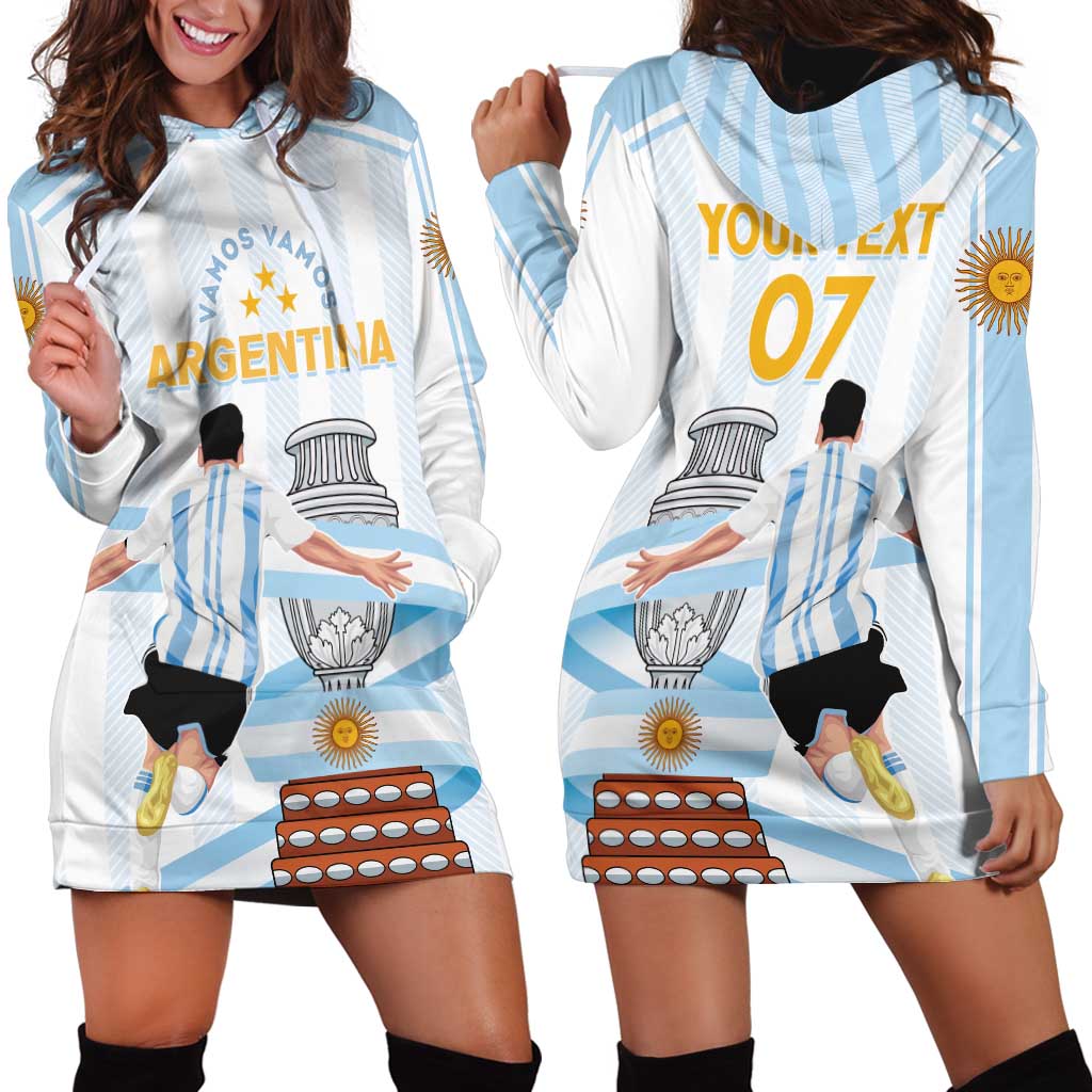 Argentina Campeones Custom Hoodie Dress Vamos Vamos Albiceleste - Wonder Print Shop