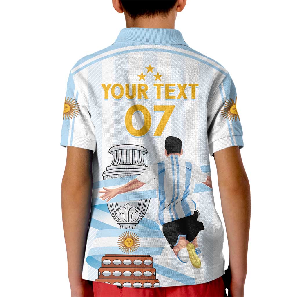 Argentina Campeones Custom Kid Polo Shirt Vamos Vamos Albiceleste - Wonder Print Shop