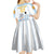 Argentina Campeones Custom Kid Short Sleeve Dress Vamos Vamos Albiceleste - Wonder Print Shop