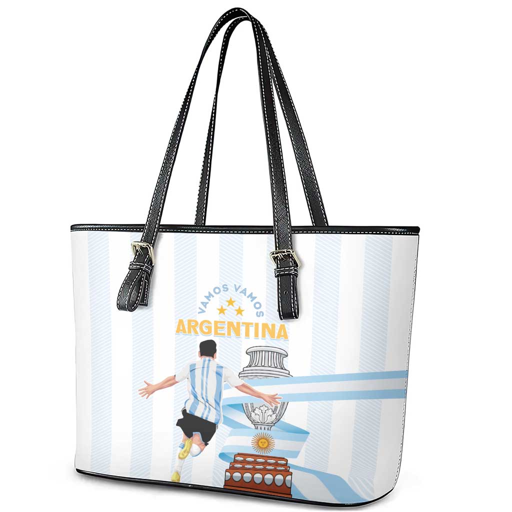 Argentina Campeones Leather Tote Bag Vamos Vamos Albiceleste - Wonder Print Shop