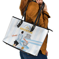 Argentina Campeones Leather Tote Bag Vamos Vamos Albiceleste - Wonder Print Shop