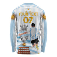 Argentina Campeones Custom Long Sleeve Shirt Vamos Vamos Albiceleste - Wonder Print Shop