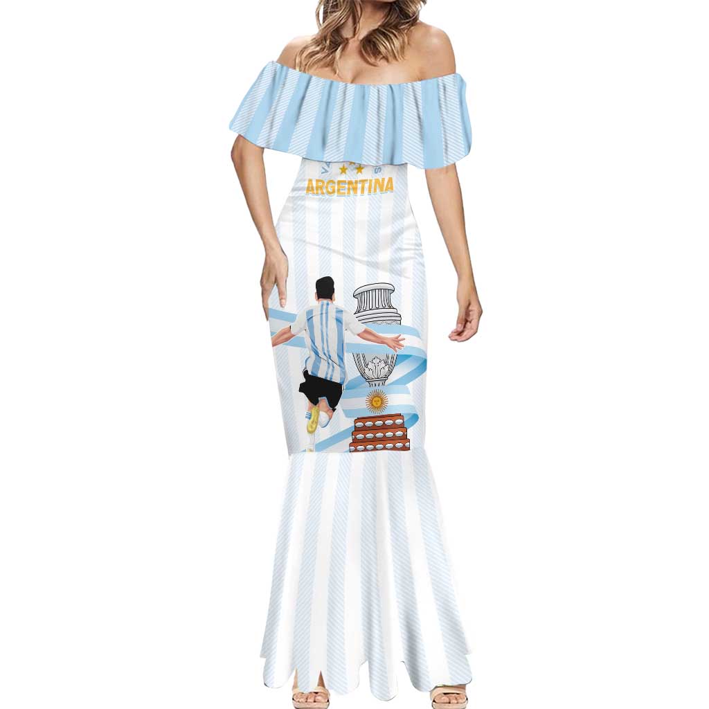 Argentina Campeones Custom Mermaid Dress Vamos Vamos Albiceleste - Wonder Print Shop