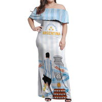 Argentina Campeones Custom Off Shoulder Maxi Dress Vamos Vamos Albiceleste - Wonder Print Shop