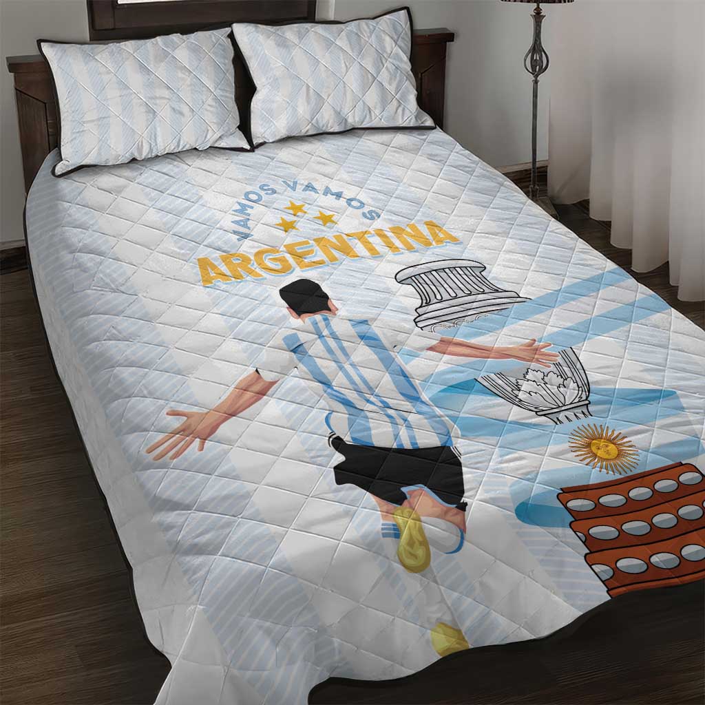 Argentina Campeones Quilt Bed Set Vamos Vamos Albiceleste - Wonder Print Shop