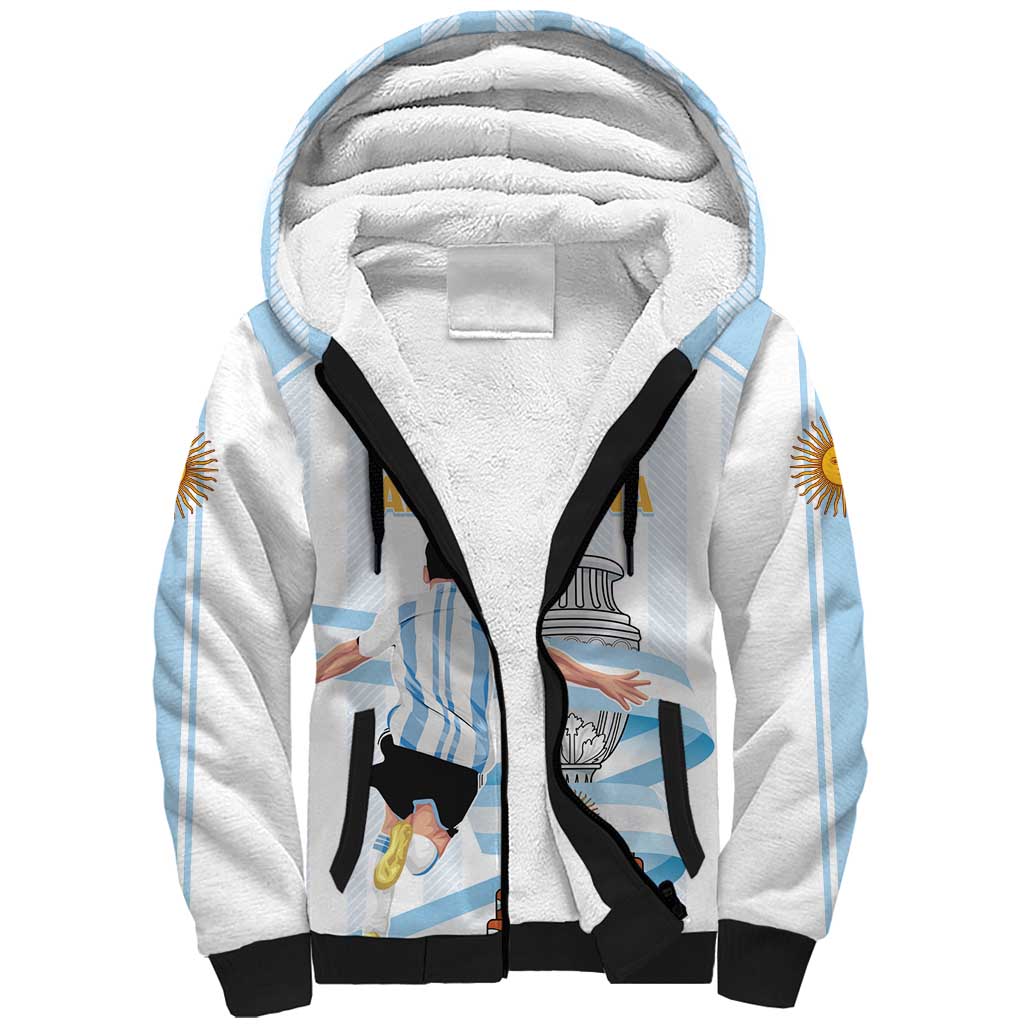 Argentina Campeones Custom Sherpa Hoodie Vamos Vamos Albiceleste - Wonder Print Shop