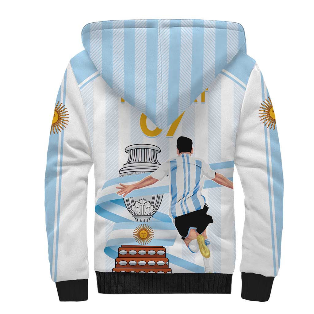 Argentina Campeones Custom Sherpa Hoodie Vamos Vamos Albiceleste - Wonder Print Shop