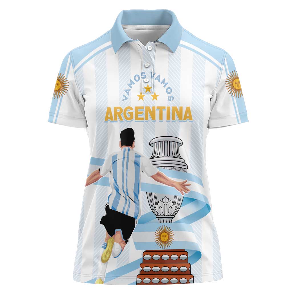 Argentina Campeones Custom Women Polo Shirt Vamos Vamos Albiceleste - Wonder Print Shop