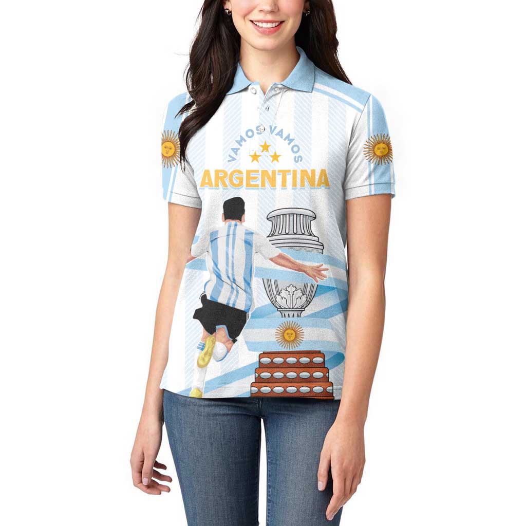Argentina Campeones Custom Women Polo Shirt Vamos Vamos Albiceleste - Wonder Print Shop
