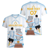 Argentina Campeones Custom Women V-Neck T-Shirt Vamos Vamos Albiceleste - Wonder Print Shop