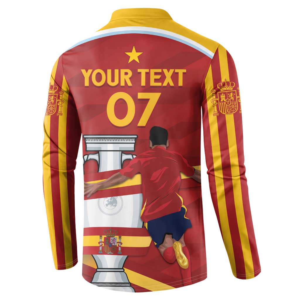 Spain Campeones Custom Button Sweatshirt Reyes de Europa LT7 - Wonder Print Shop
