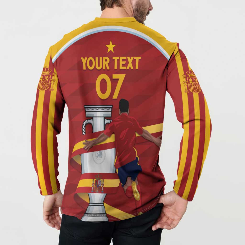 Spain Campeones Custom Button Sweatshirt Reyes de Europa LT7 - Wonder Print Shop