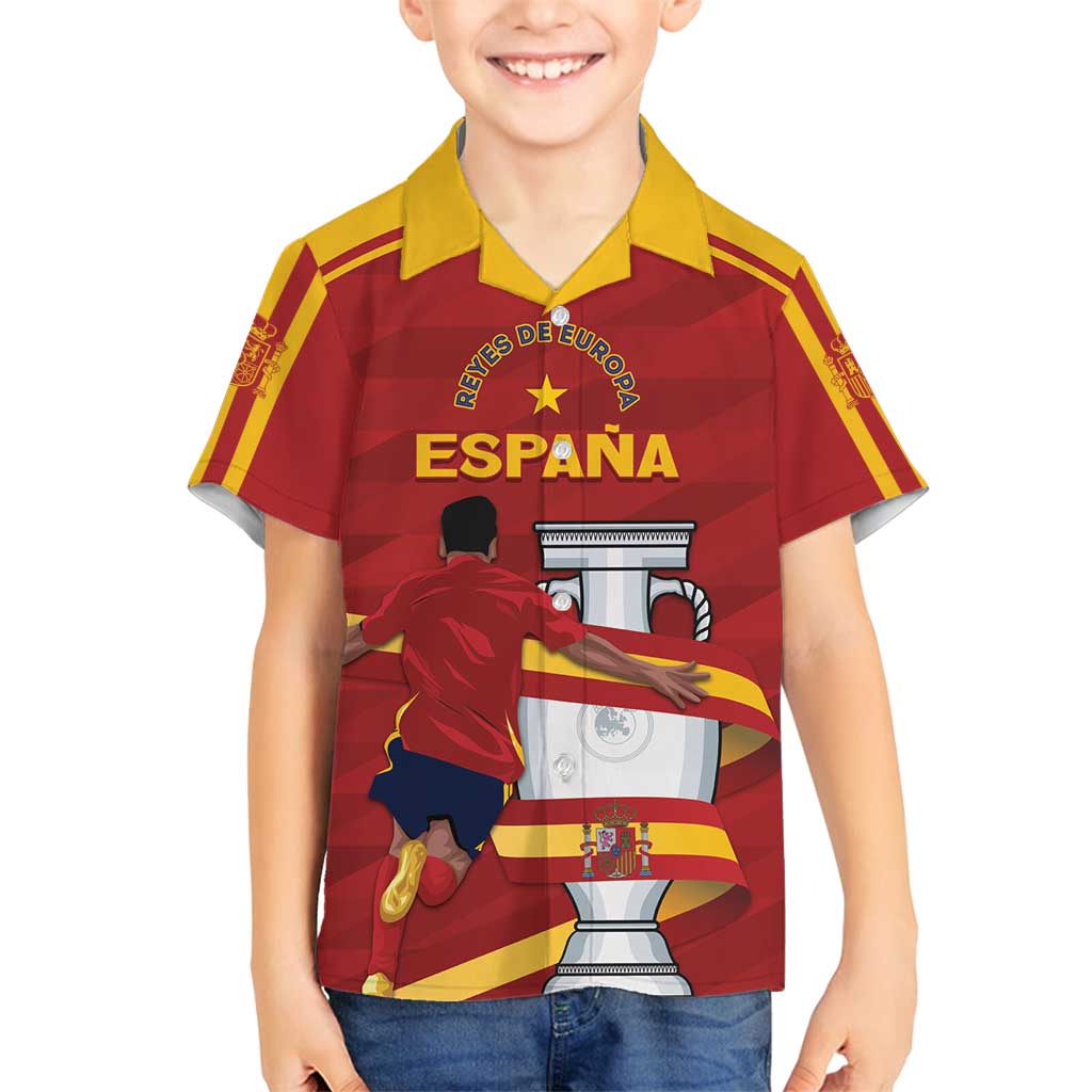Spain Campeones Custom Family Matching Long Sleeve Bodycon Dress and Hawaiian Shirt Reyes de Europa LT7 - Wonder Print Shop
