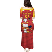 Spain Campeones Custom Family Matching Puletasi and Hawaiian Shirt Reyes de Europa - Wonder Print Shop