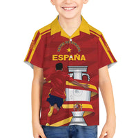 Spain Campeones Custom Family Matching Puletasi and Hawaiian Shirt Reyes de Europa - Wonder Print Shop
