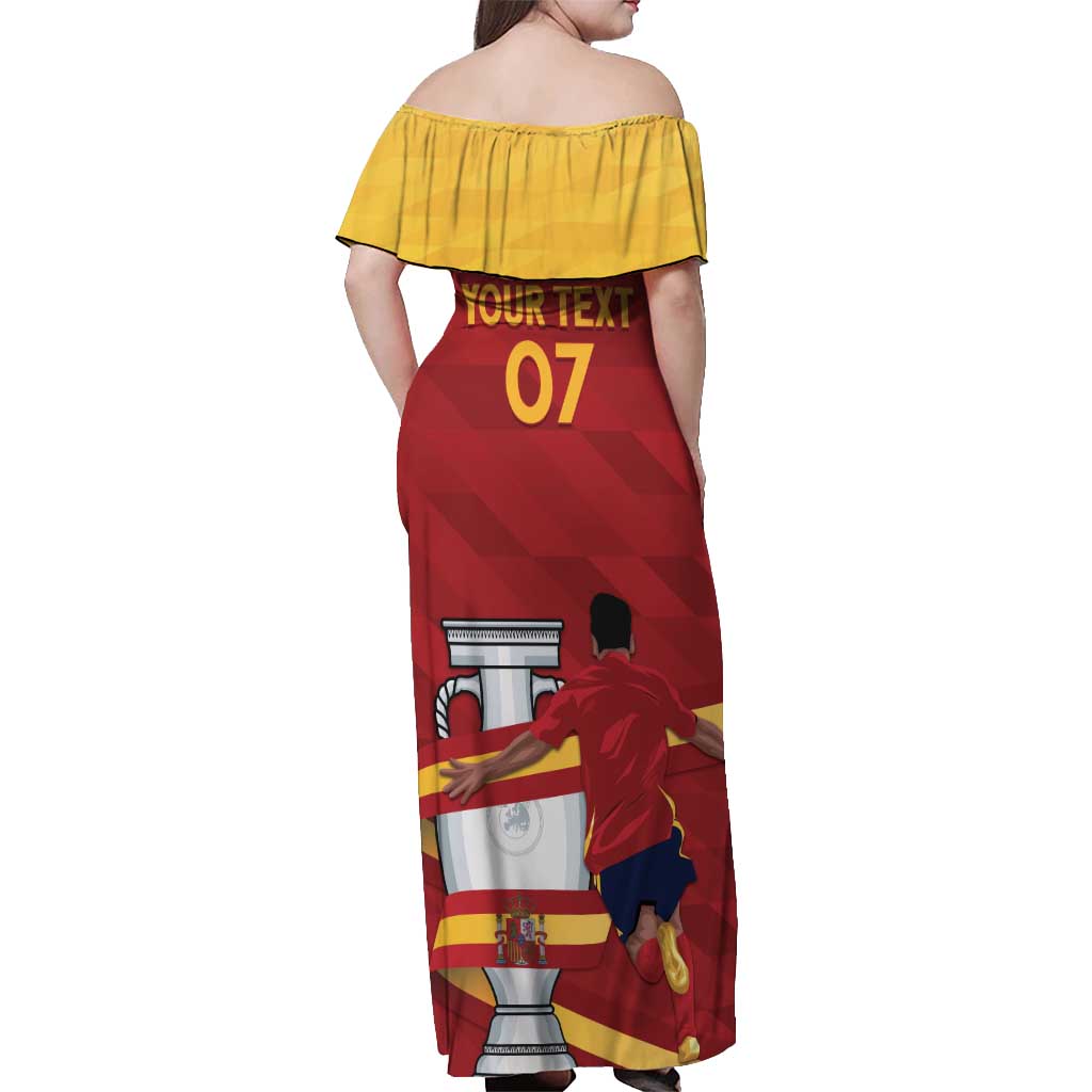 Spain Campeones Custom Off Shoulder Maxi Dress Reyes de Europa - Wonder Print Shop