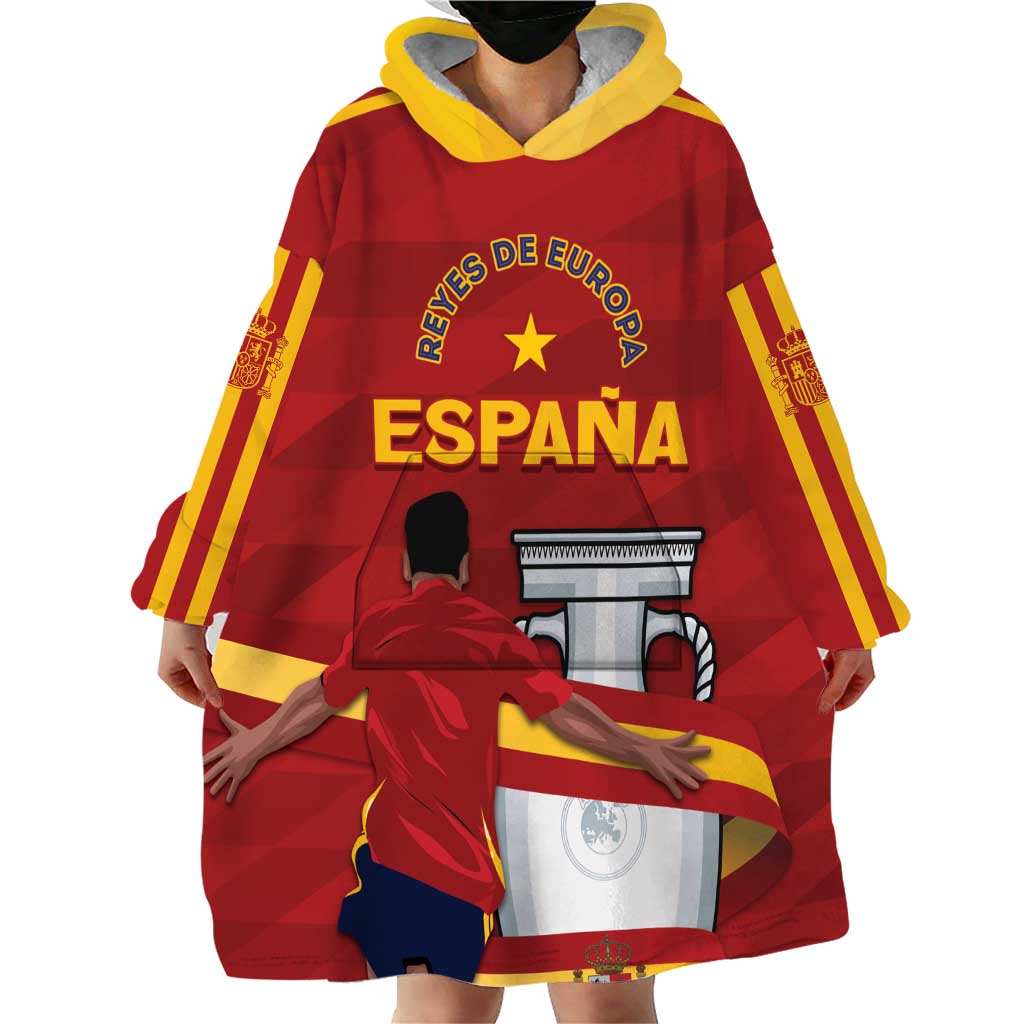 Spain Campeones Custom Wearable Blanket Hoodie Reyes de Europa - Wonder Print Shop