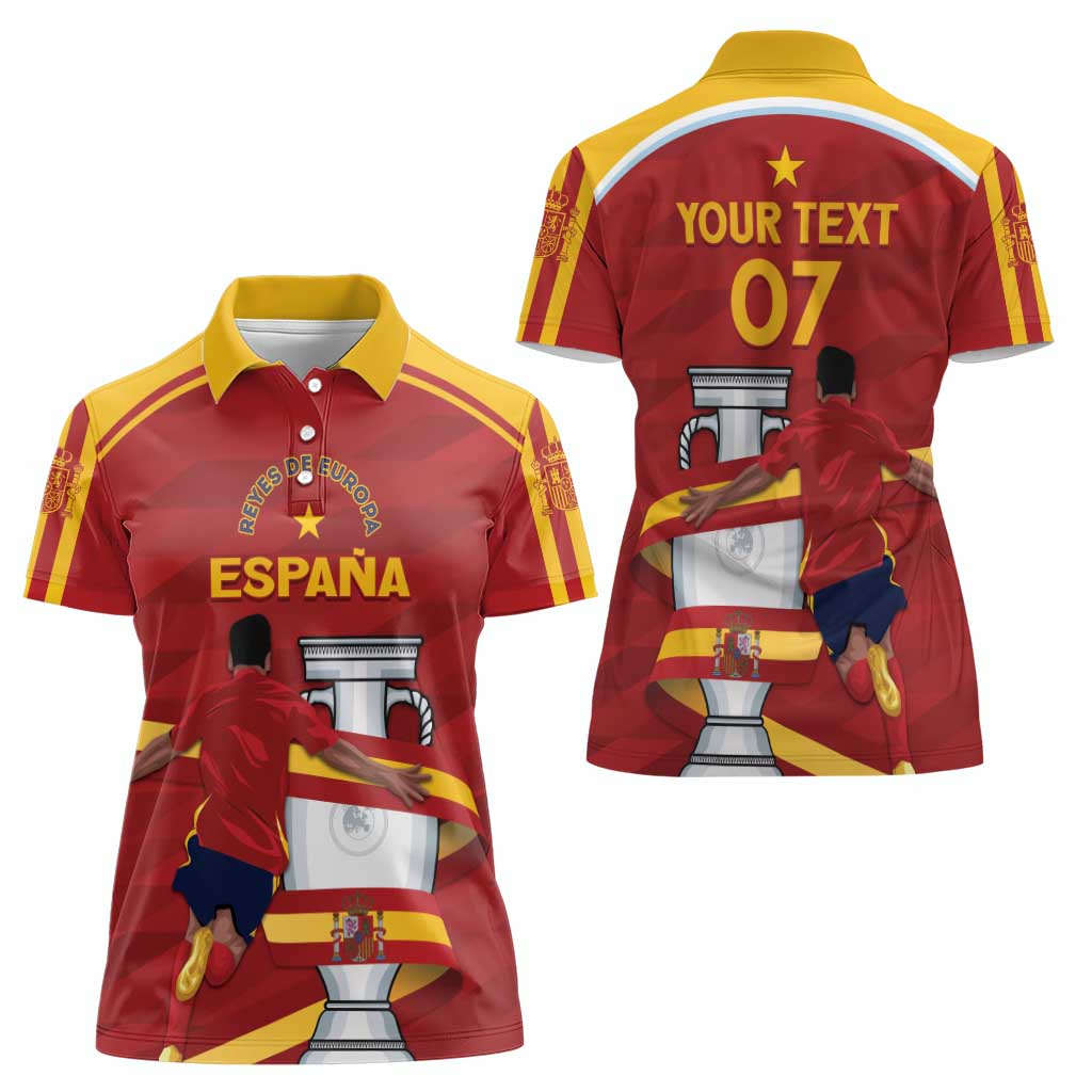 Spain Campeones Custom Women Polo Shirt Reyes de Europa - Wonder Print Shop