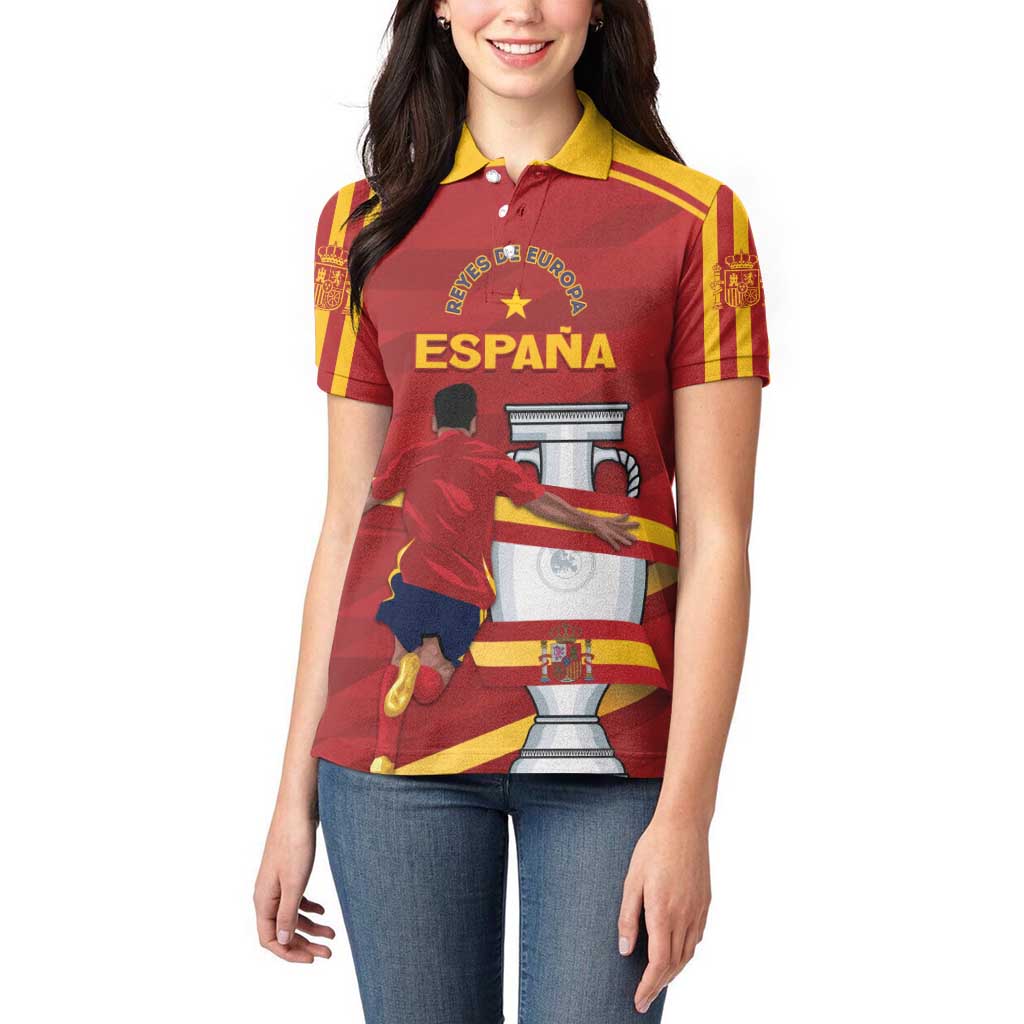 Spain Campeones Custom Women Polo Shirt Reyes de Europa - Wonder Print Shop